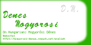 denes mogyorosi business card
