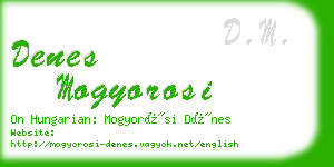 denes mogyorosi business card